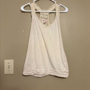 Mossimo Supply Co Women’s Ivory Lace Racerback Tank Top Medium